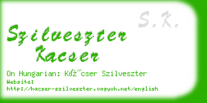 szilveszter kacser business card